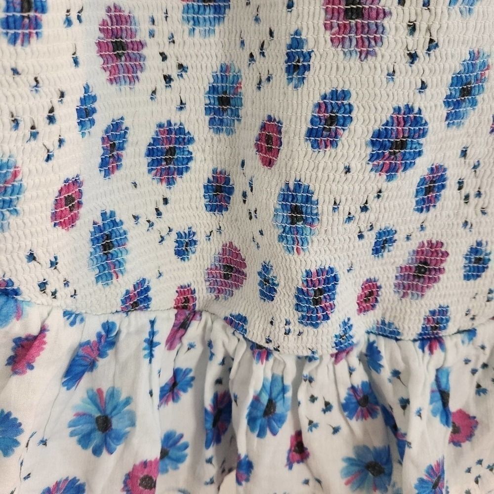 LoveShackFancy Ruffled Floral Mini Dress - Blue and Purple - Picture 3 of 8